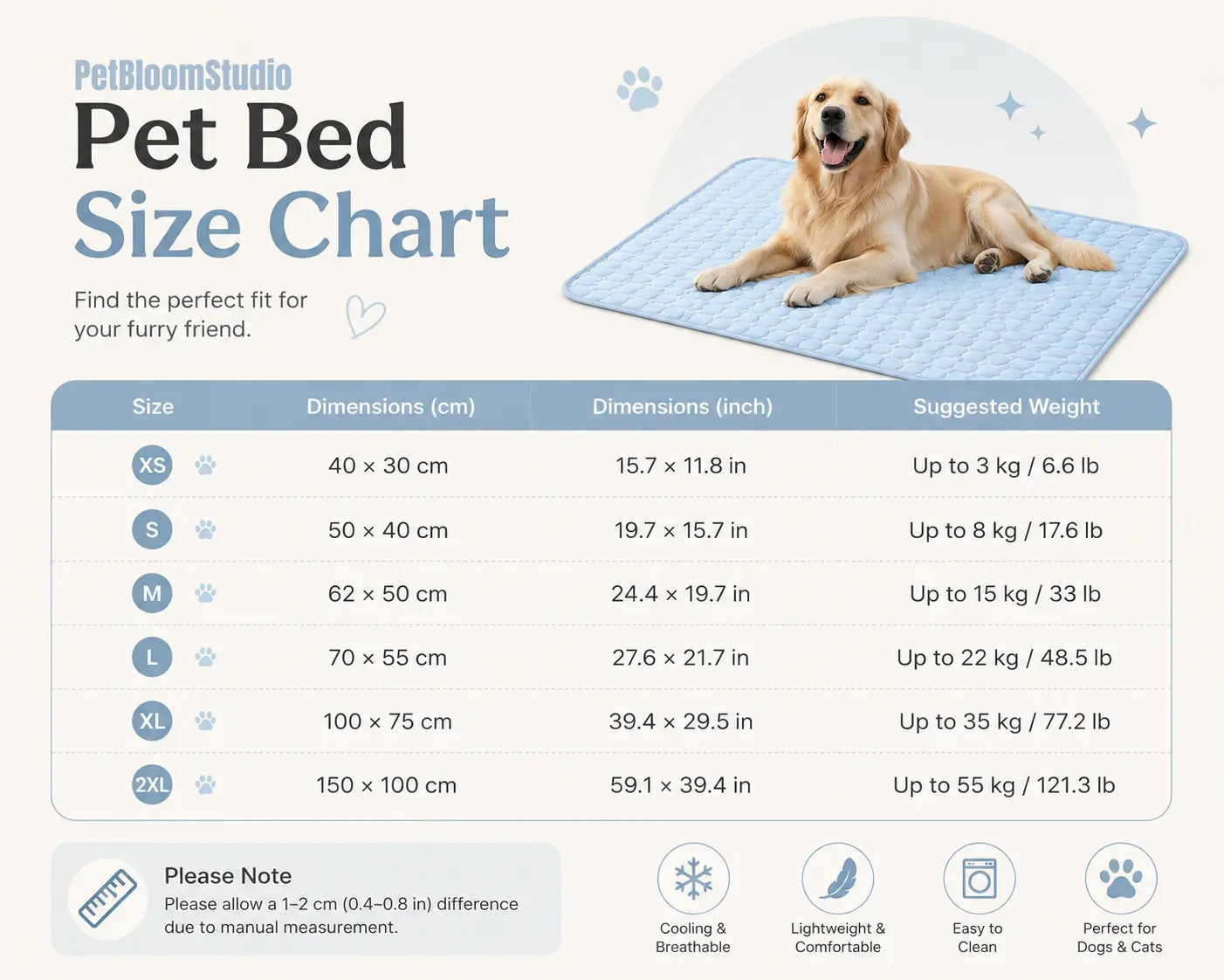 Summer Cooling Pet Mat – Ice Silk Bed for Dogs & Cats Pet Bloom Studio
