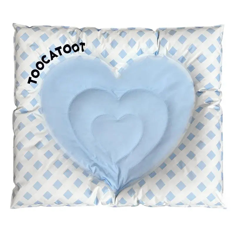 BloomHeart™ Cooling Pet Mat – Heart-Shaped Summer Bed for Cats & Small Dogs Pet Bloom Studio